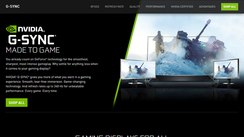 Nvidia G-Sync displays must support DisplayPort.